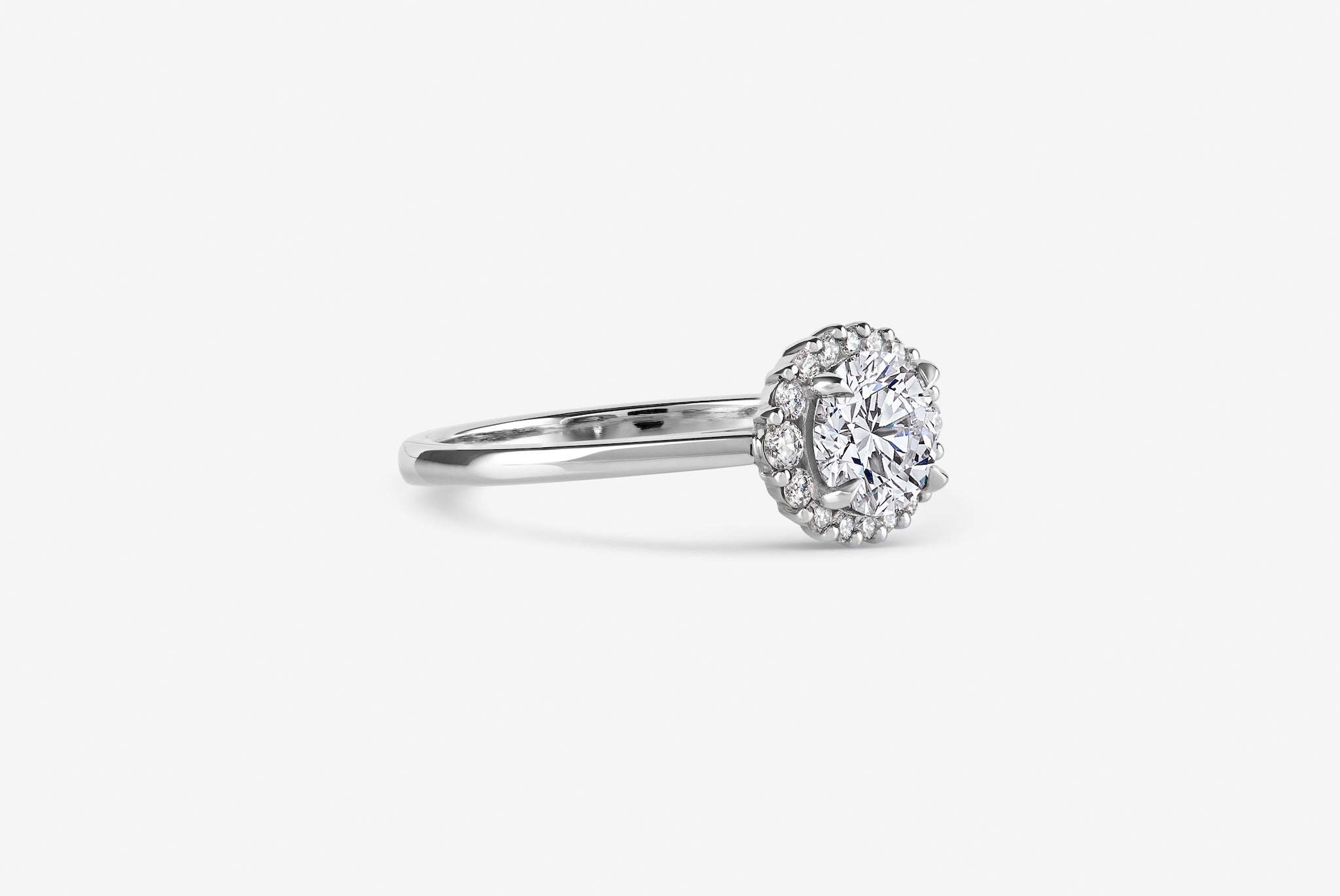 Celeste White Diamond Halo Engagement Ring