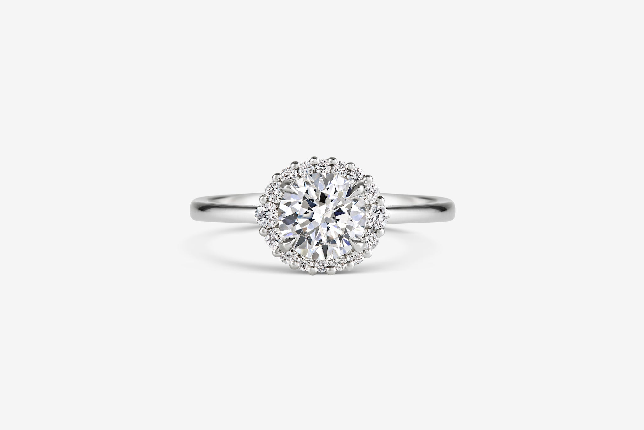 Celeste - White Diamond Halo Engagement Ring